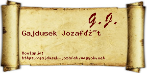 Gajdusek Jozafát névjegykártya